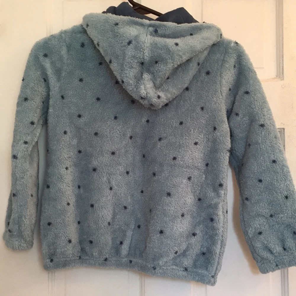 NWT Hanna Andersson girls teal fleece hoodie jacket in 6-7